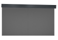 Garden house 3,5m x 4m with Hormann garage door with dark grey plaster walls and antracit athic